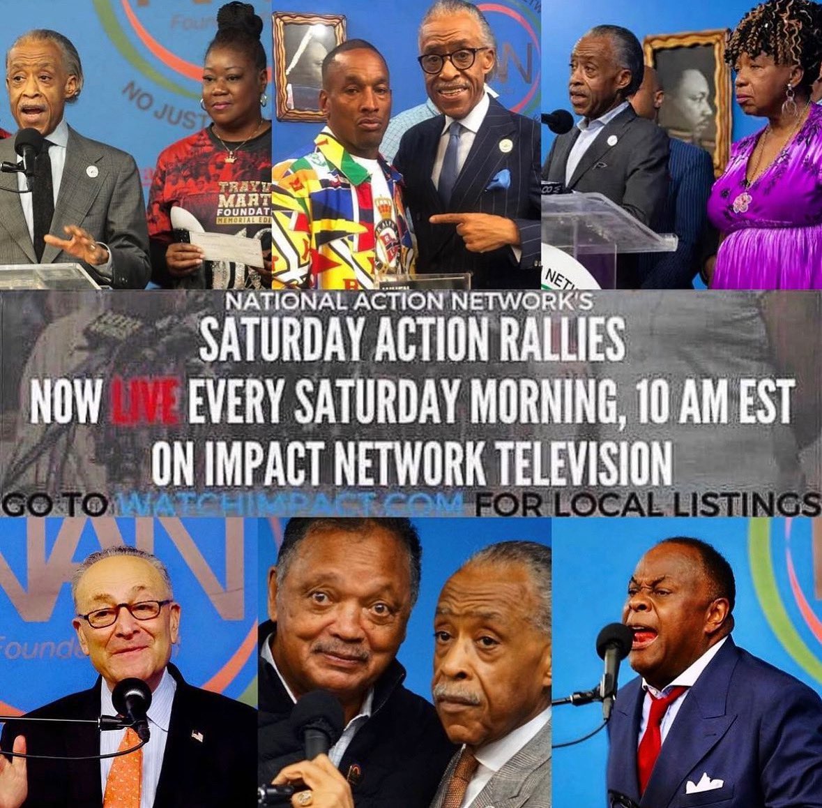 🗣TODAY, @NationalAction (NAN) will broadcast live across the country. Tune in to the #NANSaturdayActionRally at 9am ET via @1190amWLIB(radio)📻 & at 10am ET on @ImpactTVNetwork📺. You can also tune in online via NAN’s Facebook or YouTube. #getintotheaction