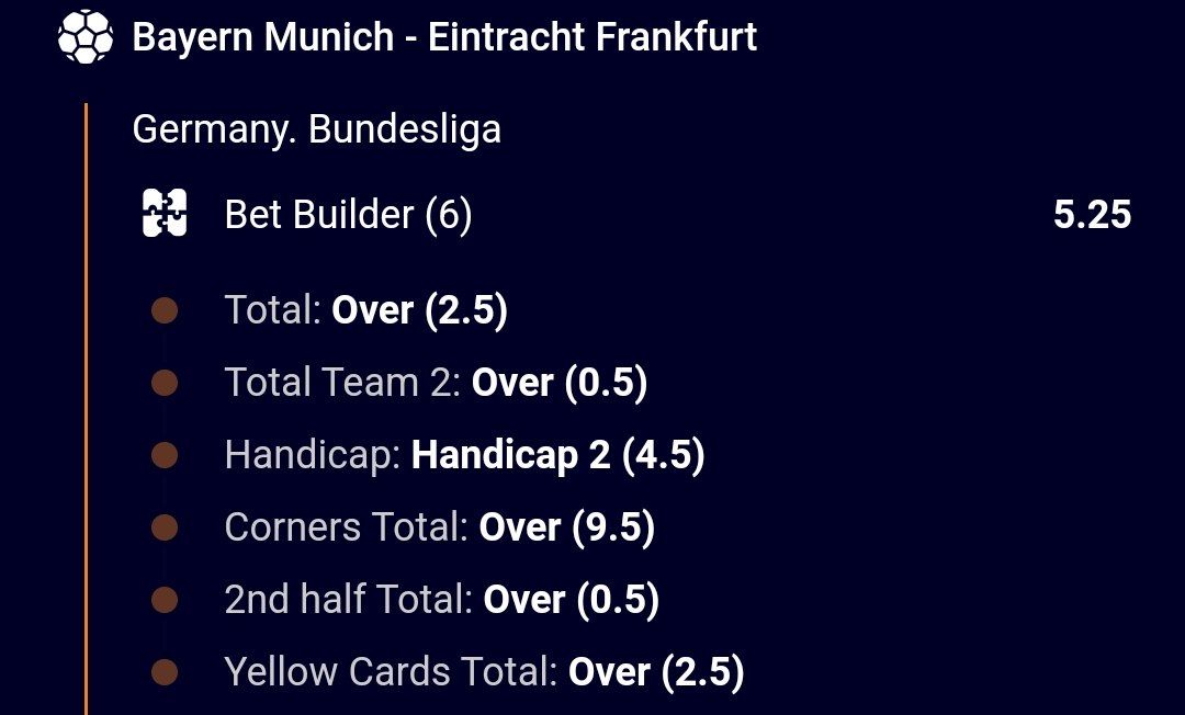 💥Bayern Munich vs Frankfurt bet builder 5.25 odds✅✅ Leo nangoja line ups ndi niunde bet. Keep it #BETAFRIQ Register and deposit 👇 cutt.ly/Zw7Xc43E