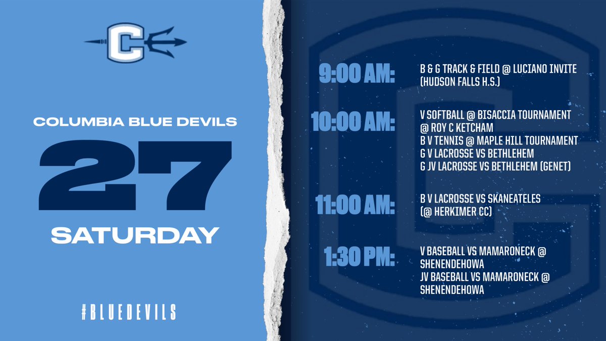 Columbia Blue Devils Athletic Schedule:
