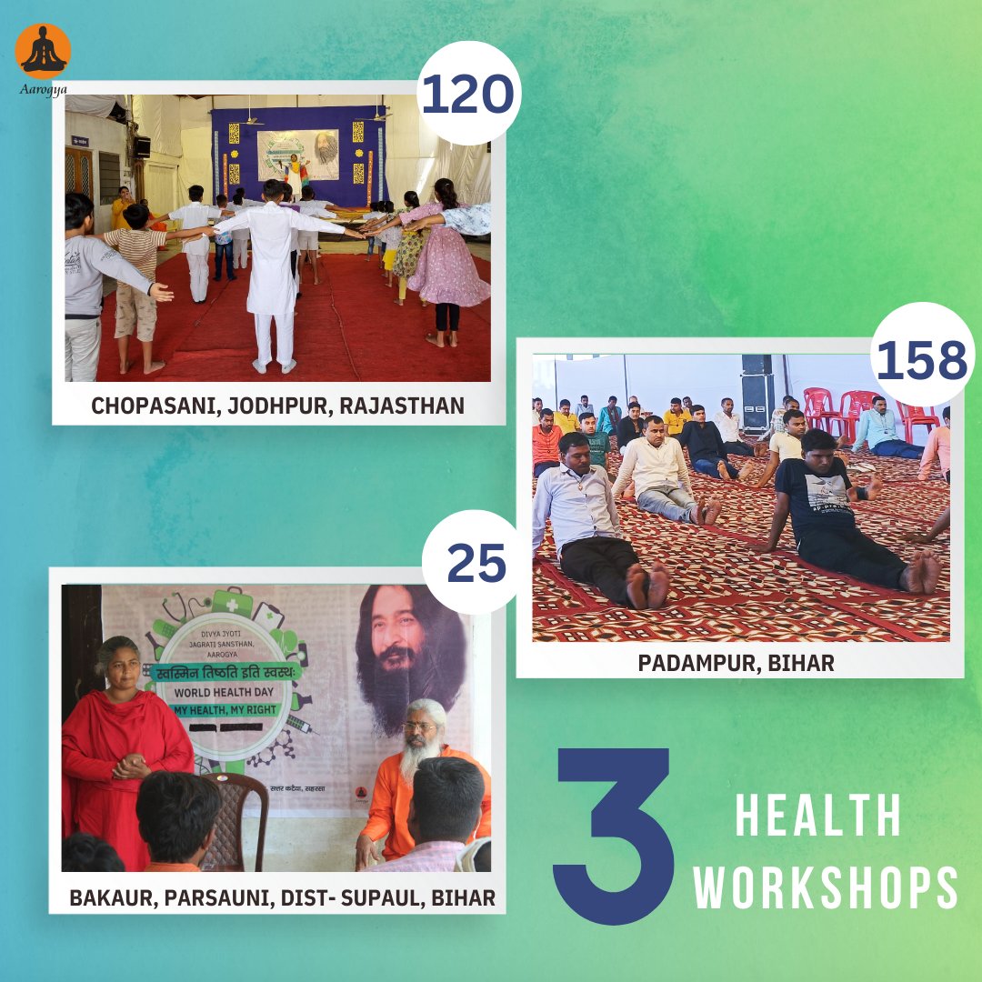 djjsaarogya's tweet photo. Under its month-long initiative for #WorldHealthDay, #DJJS Aarogya held 2 #HealthWorkshops at Padampur and Bakaur in April, 2024, which served 183 individuals and 1 health workshop at Jodhpur, Rajasthan, which served 120 individuals fostering health and wellness. #aarogya https://t.co/jFKd60NtfY