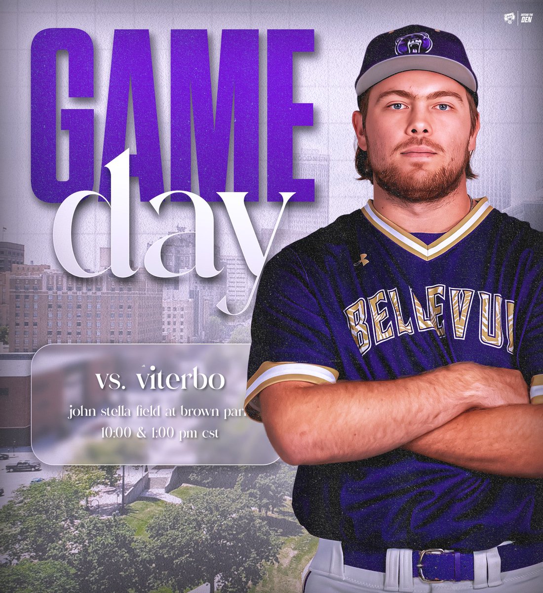 Final home series starts today! 🆚 Viterbo ⏰ 10:00 & 1:00 pm CST 📍John Stella Field at Brown Park #DefendTheDen