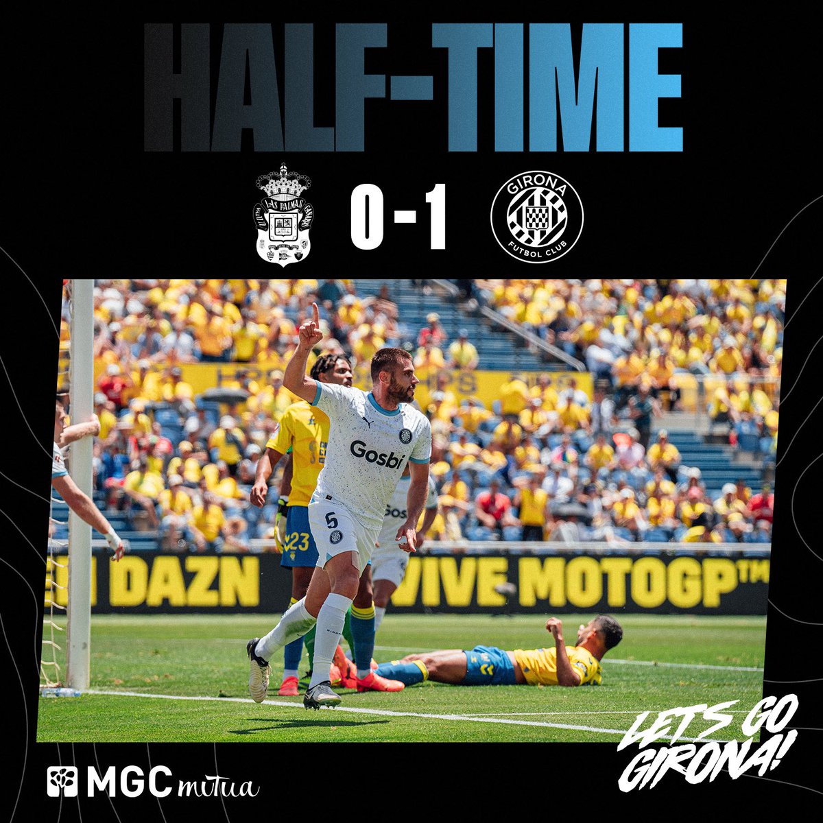 ⏸ Half time!

 #LasPalmasGirona