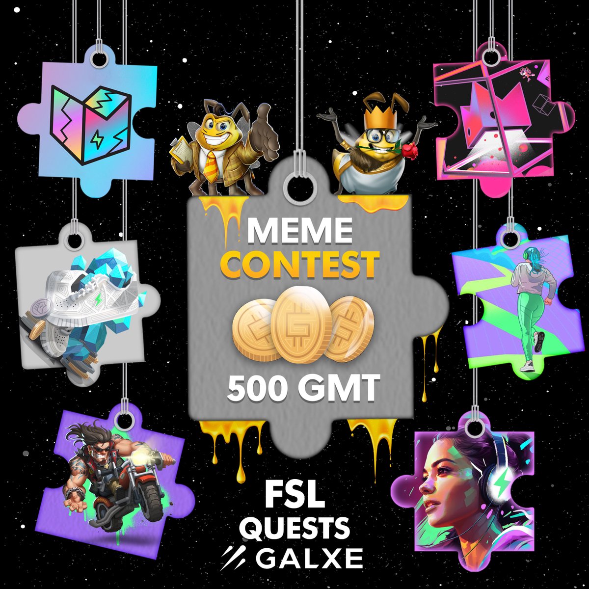 It's time to buzz. 🐝

🪄 Use your creativity &amp; create a meme based on the theme of our latest collaboration between <a href="/Stepnofficial/">STEPN GO</a> &amp; <a href="/PlayHoneyland/">Honeyland 🐝</a> 🍯

💸 500 GMT for 5 winners

❤️ + 🔁
👥 Tag 2 Friends
⤵️ Share your meme below
#️⃣ Use #STEPNHoneyland #STEPN

🗓️ Ends April 30th
