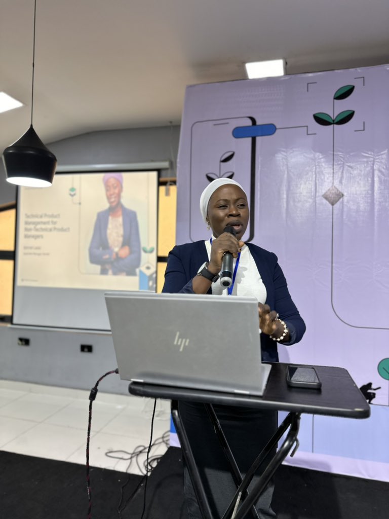 Speaking now at WTM '24 is @LasisiRahmat , associate manager at Verraki Topic: Technical Product Management for non-technical product managers #iwdlagos2024 #womenintech