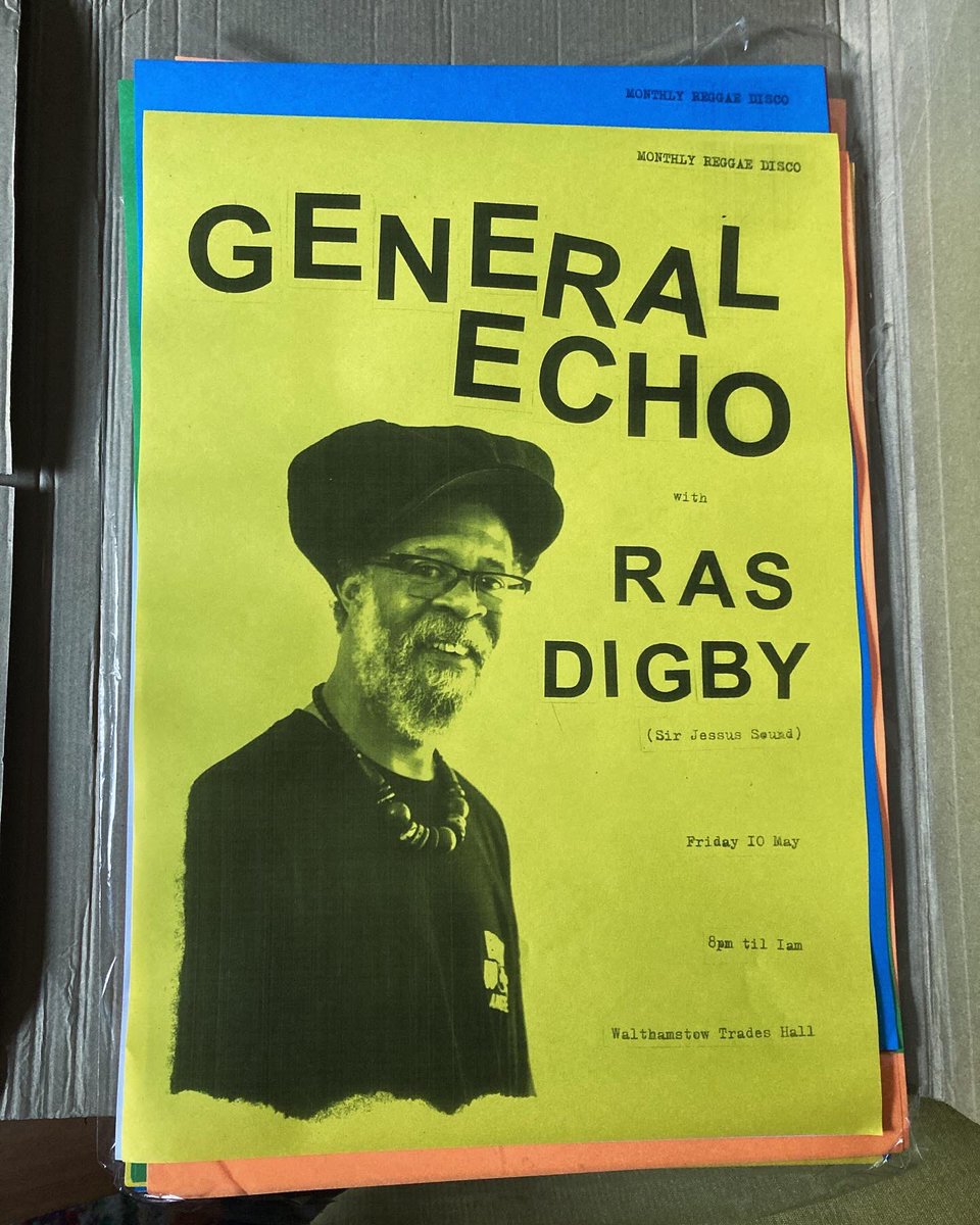 Before and after shots of this month’s poster. We can’t wait to host the mighty RAS DIGBY on Friday 10 May for the next edition of our reggae disco at the beautiful old school social club that is @stowtradeshall