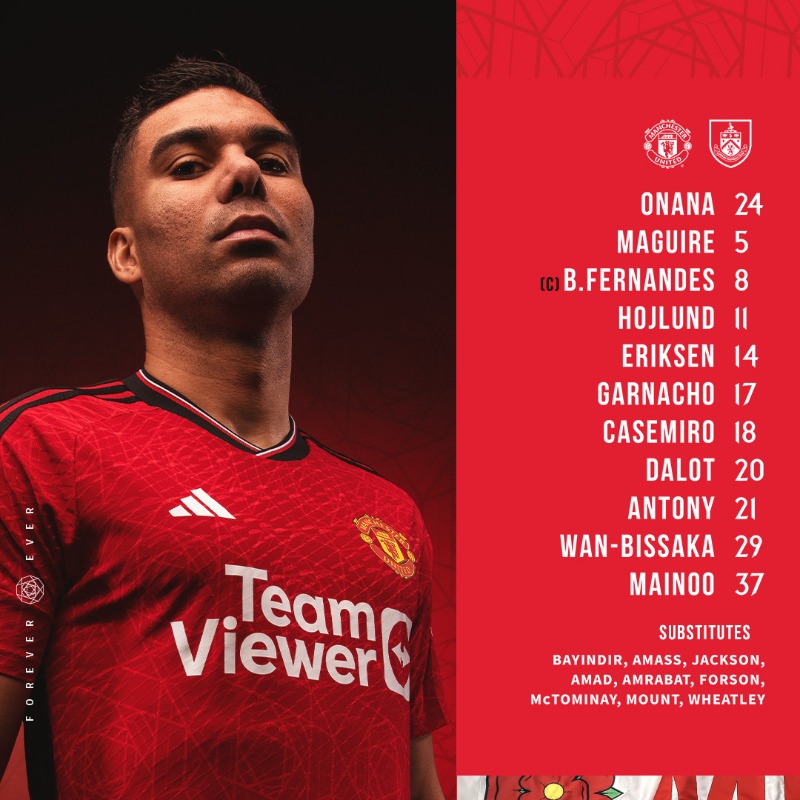 ManUtd's tweet photo. Your Reds to face the Clarets ✊
#MUFC || #MUNBUR