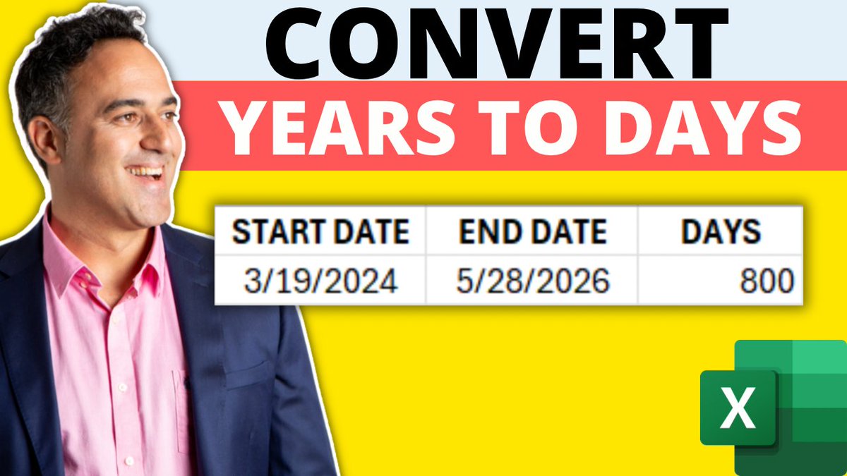 Quick Guide to Convert Years to Days or Months to Days in Excel Read our Free Step-By-Step Blog tutorial which has a downloadable practice workbook and video. Click the link below 👇👇👇 myexcelonline.com/blog/convert-y…