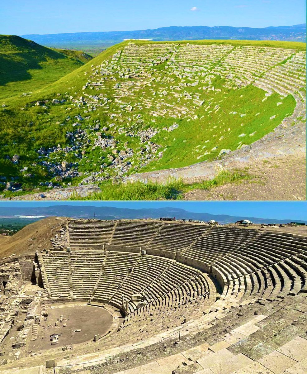2.200 yıllık Laodikya Antik Kenti Tiyatrosu'nun restorasyonu. 🏛️Denizli