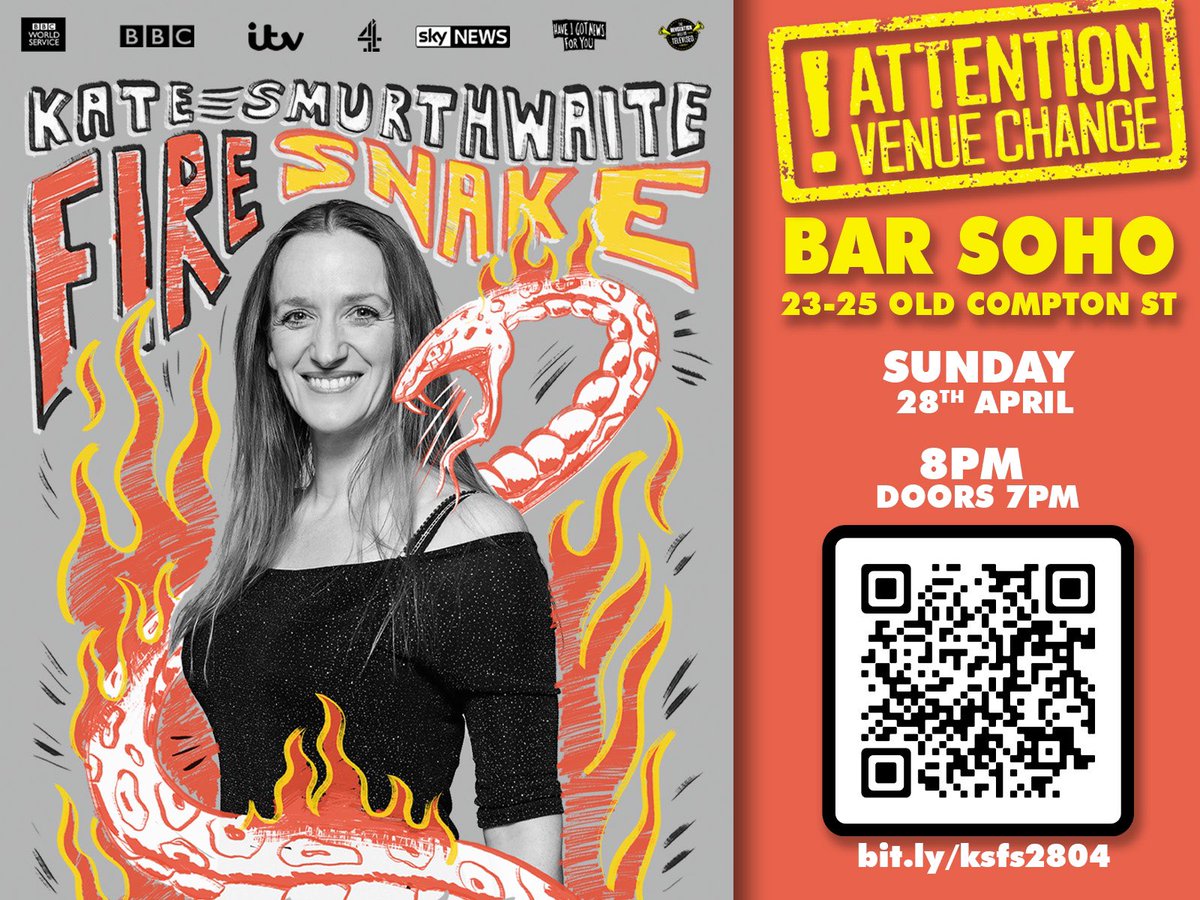 Your LAST AND FINAL chance to see my 🌟 🌟 🌟 🌟 🌟 show Fire Snake in London is tomorrow. Due to the venue change we have plenty of space so please come if you can. DM me if cost is a barrier and I will fix that using the power of GIVING YOU A FREE TICKET. And please share!