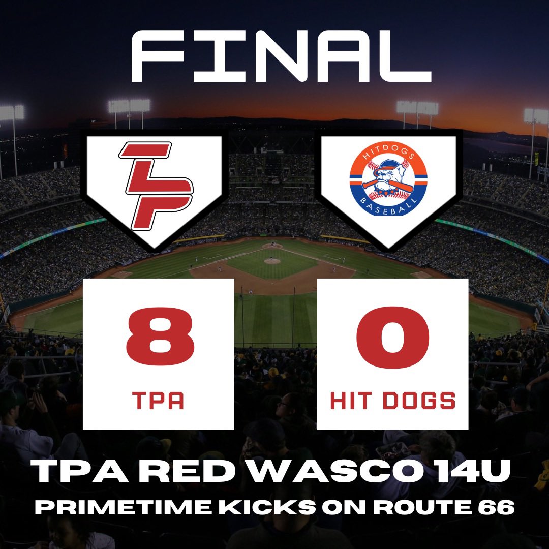 TPA Wasco 14u Red had a great start to their tournament this weekend with a huge win against Hit Dogs Illinois #ATD #Grind