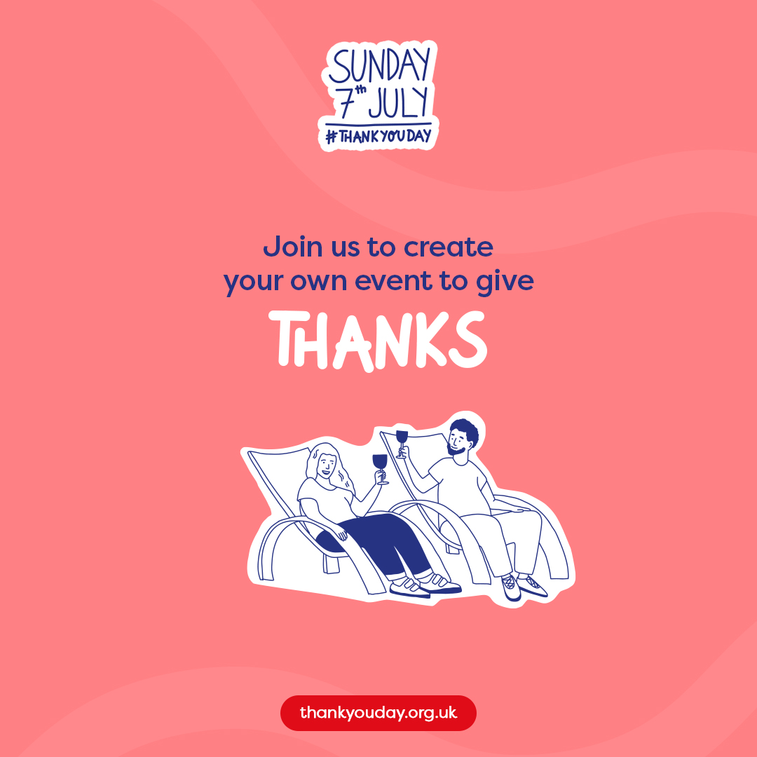 #ThankYouDay is more important because we know that millions of people feel disconnected from those who live near them.

Days like this are a great way to connect and thank those who make communities great.

Why not organise your own event on 7th July? 💙🤗bit.ly/X-TYD