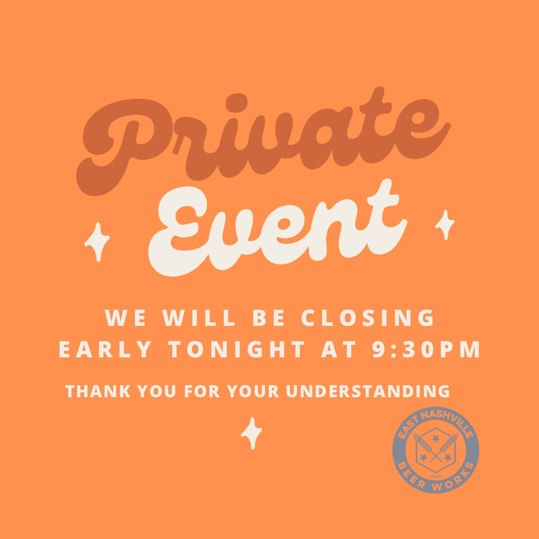It’s a beautiful Saturday and we’re here for y’all! We will be open at 11am but closing by 9:30pm for a private event (food service ends and last call at 9pm.) Thank you for your understanding 🍻