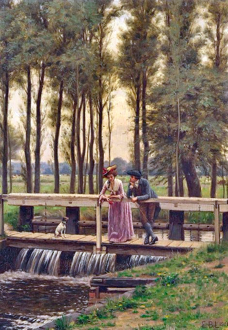 Edmund Blair Leighton 1852-1922 -🇬🇧 The date spot, 1901