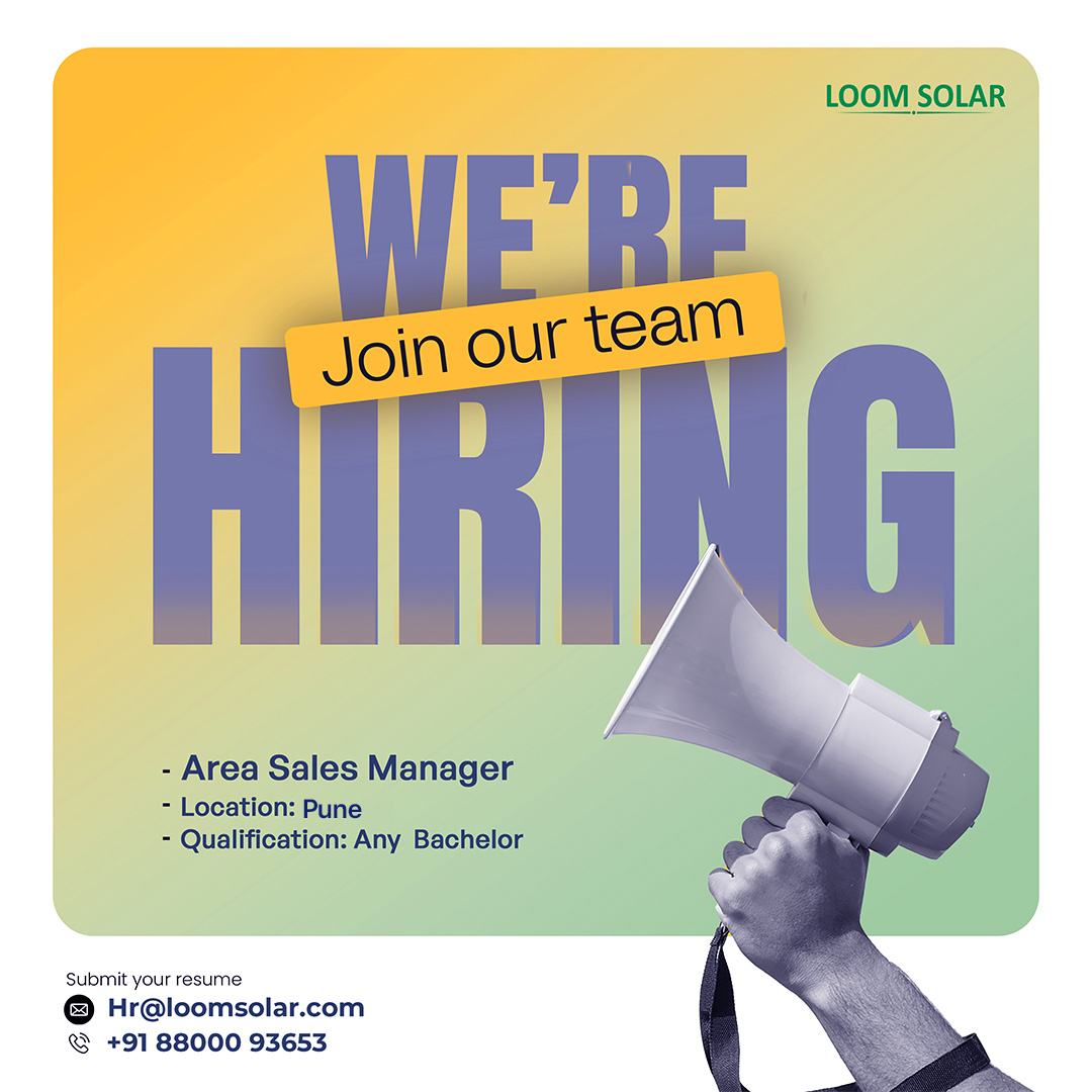 Our Amazing Team!
As an Area Sales Manager at location Pune. Any graduate can apply for this post.
How to apply:
Interested professionals can send their updated CVs to
Hr@loomsolar.com
+91-8800093653 
.
.
#HiringNow #jobs #search #hire #hiring #successtip