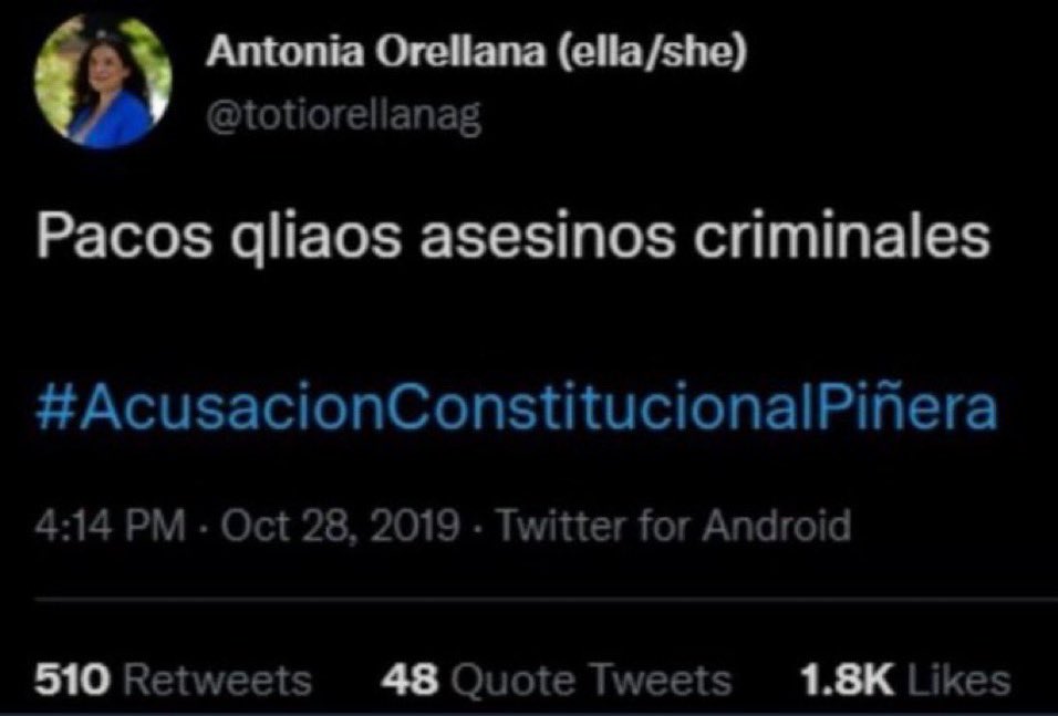 solo_gemma's tweet photo. #QueSeSepa
Antonia Orellana del ministerio de Mujer de este Gobierno, es una de las principales incitadora del odio hacia @Carabdechile !!
Ni Perdón Ni Olvido!! #RenunciaBoric #RenunciaTohá  #GobiernoAsesino https://t.co/O6UhMvw4hK
