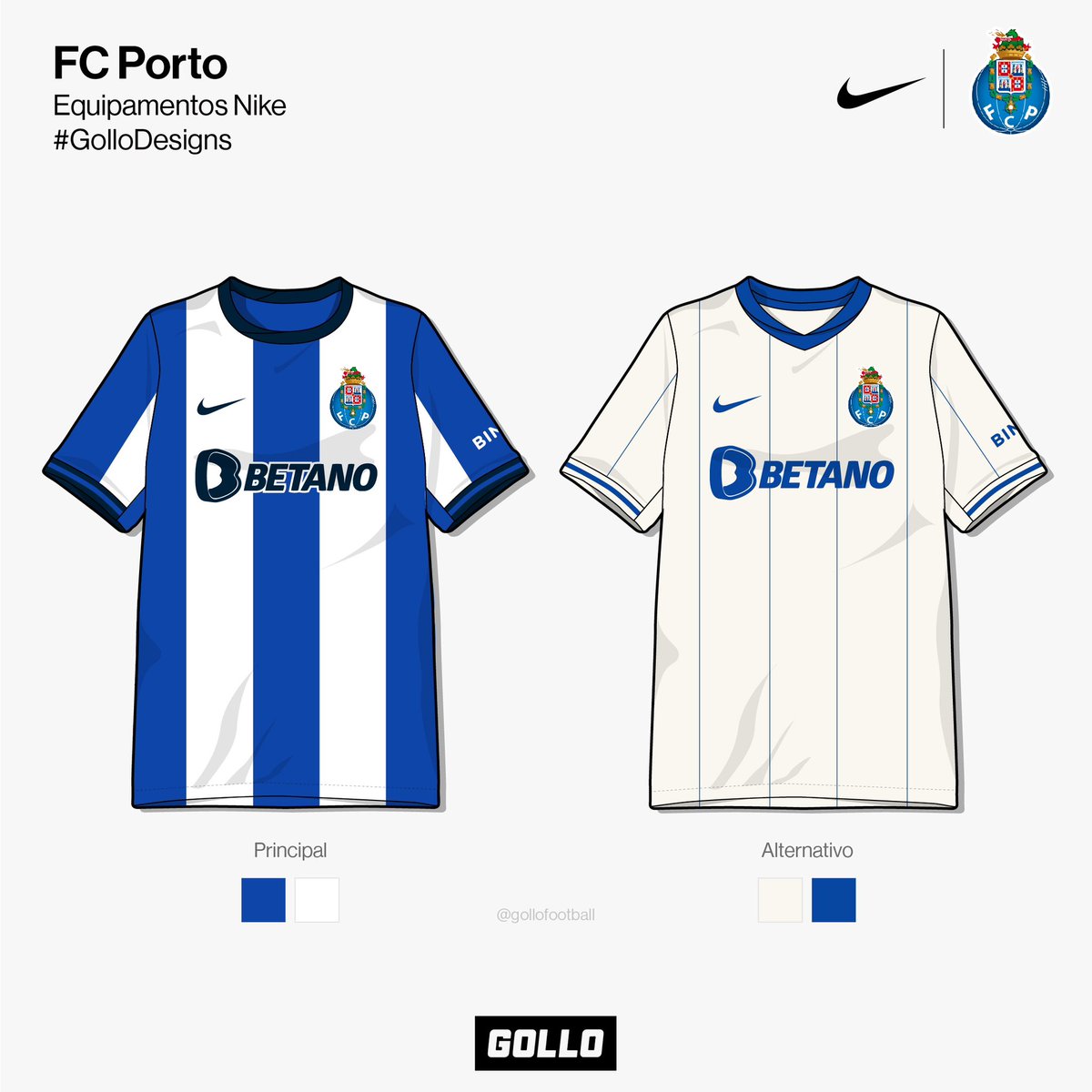 Em véspera de Clássico, fizemos a troca de marcas dos equipamentos de Porto  e Sporting. Começamos com os equipamentos do FC Porto produzidos pela Nike.  O que achas das camisolas? Seria uma, image size:1200x1200