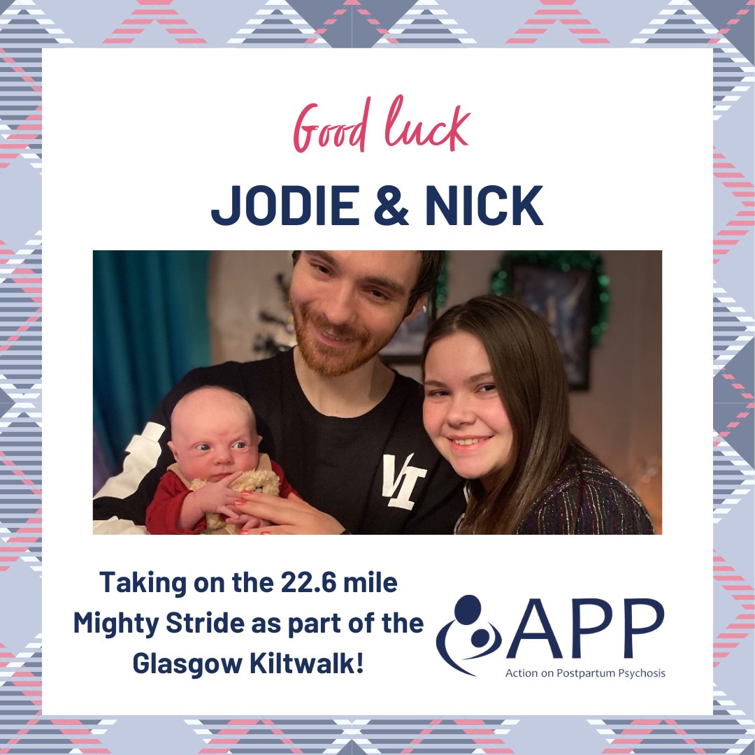 Good luck to Jodie & Nick who are taking part in the Glasgow @Kiltwalk for APP tomorrow! Not content with 'just' doing a bungee jump for us last year, Jodie will be walking a massive 22.6 miles as part of the Mighty Stride. Support Jodie & Nick here: justgiving.com/page/jodie-mcn… 💜🚶‍♀️