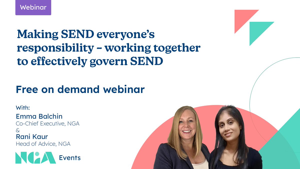 Our recent SEND webinar is now available to watch on demand! This webinar covers the importance of everyone working together to support pupils with SEND needs. A great watch for all those involved with SEND! Watch back here: nga.org.uk/news-views/dir…