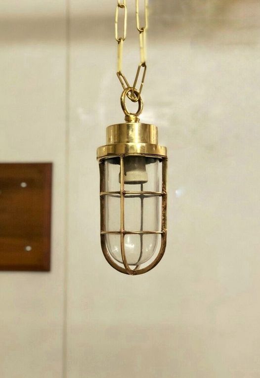 Add a touch of nautical charm to your space with this stunning Aluminum Ceiling Bulkhead Passageway Hanging/Pendant Light from NauticalTreasury. Made with brass and glass #NauticalDecor #VintageLighting #PendantLight #NauticalTreasury #CeilingLight ebay.us/yedK3F
