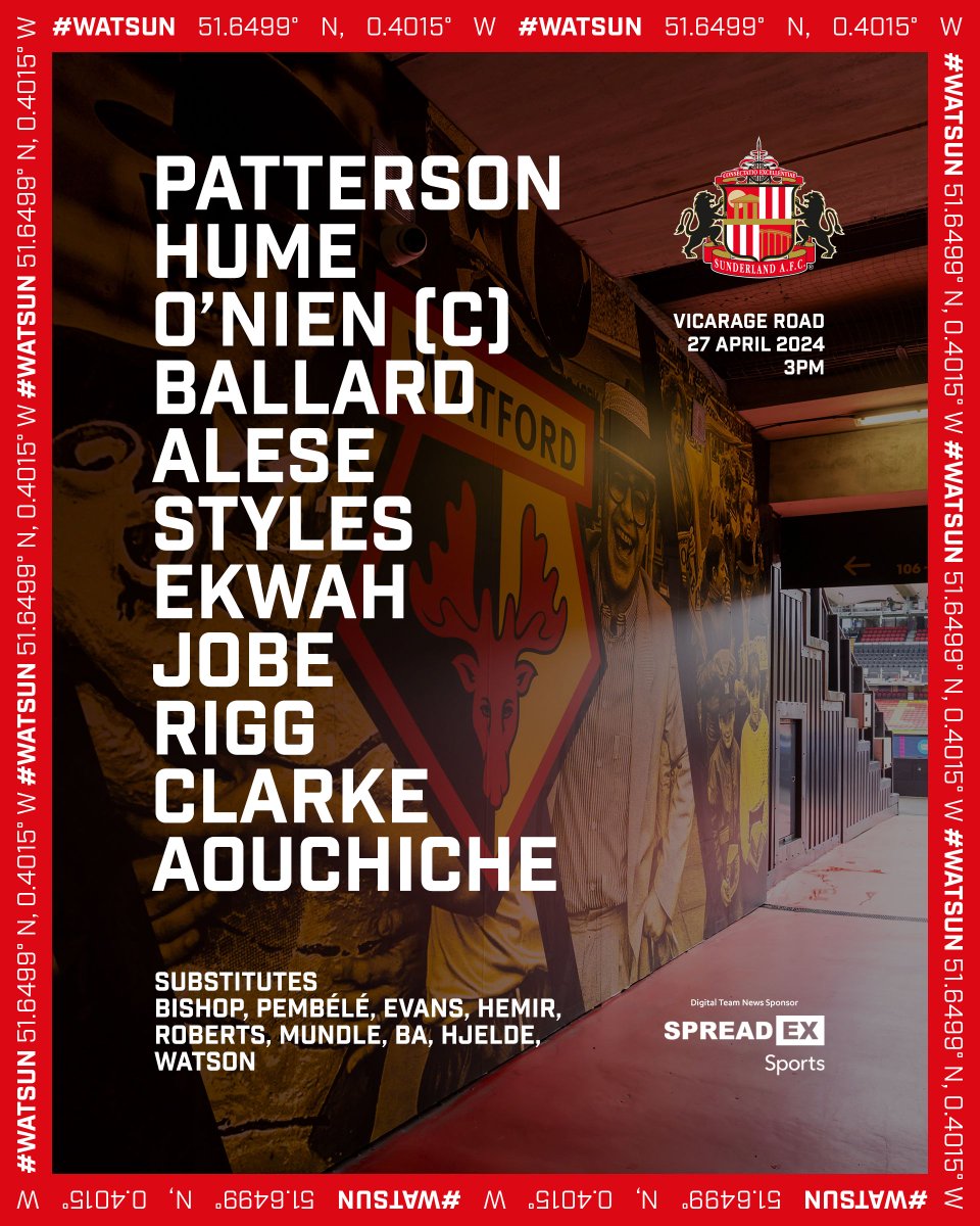 The season's trickling to an end, as the Lads travel to Vicarage Road to take on Watford... Ha'waaaaaaaaay!! #SAFC #HTL #WATSUN