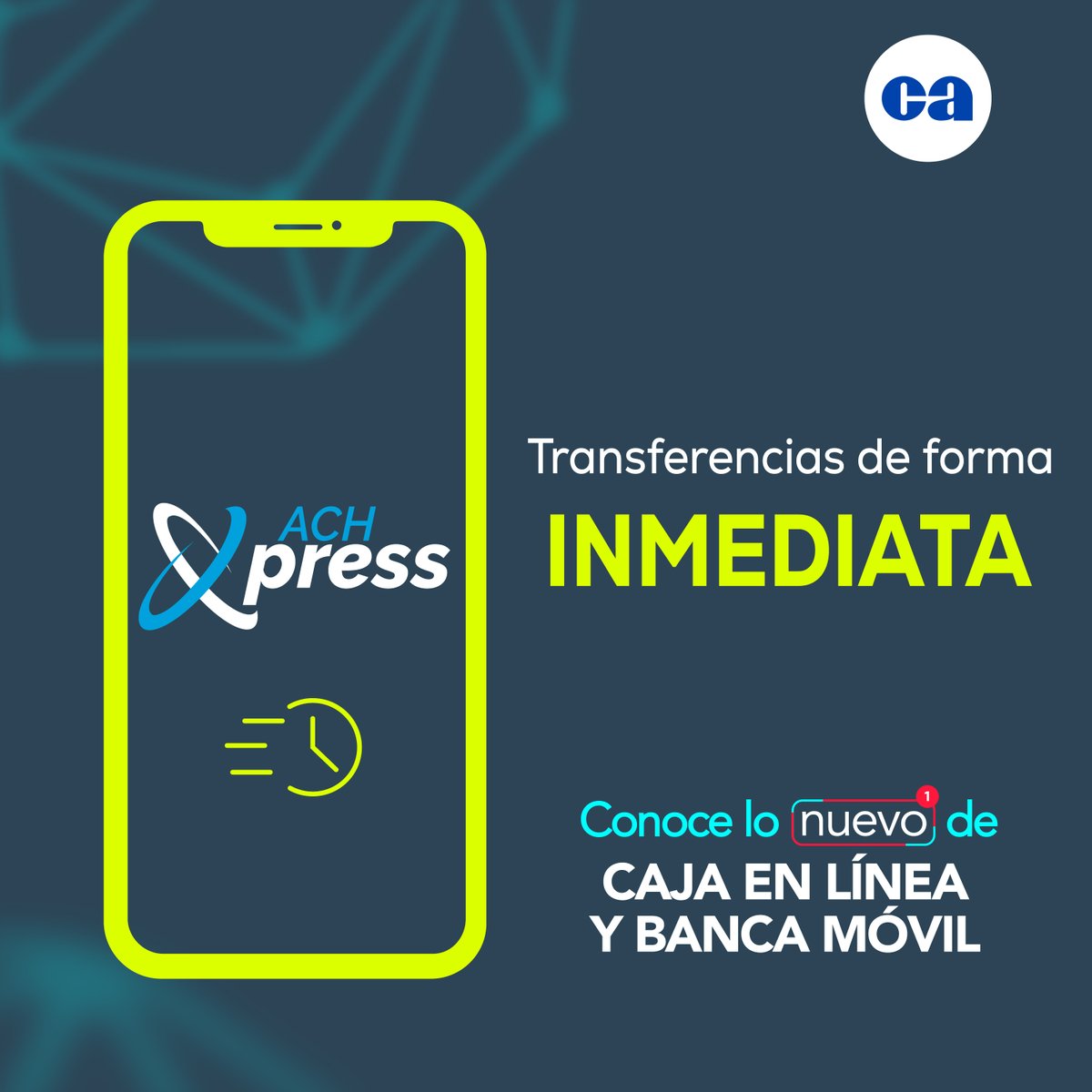 Aprovecha el tiempo con nuestra Banca Móvil y Caja en Línea y realiza transacciones inmediatas con ACH Xpress. Y lo mejor ¡disponible 24/7! 📱 💻 #BancaMóvil #CajaenLínea #CajadeAhorros