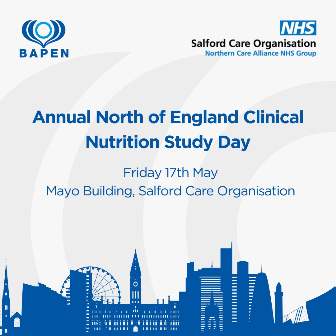 There’s only two weeks until the Annual North of England Clinical Nutrition Study Day. This is a fantastic opportunity to bring real life experiences to complex case management and network with colleagues from across the North. Book your place here: bit.ly/3U6PqbF