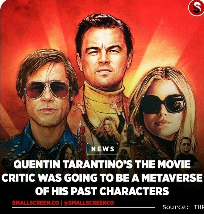 A younger virtual version of #Tarantino would guide them through a retro-themed #cinema.

However,#QuentinTarantino’s ambitious #metaverse ideas have been dropped, leading to uncertainty about what his farewell #film will ultimately look like.
#TheMovieCritic #NFT