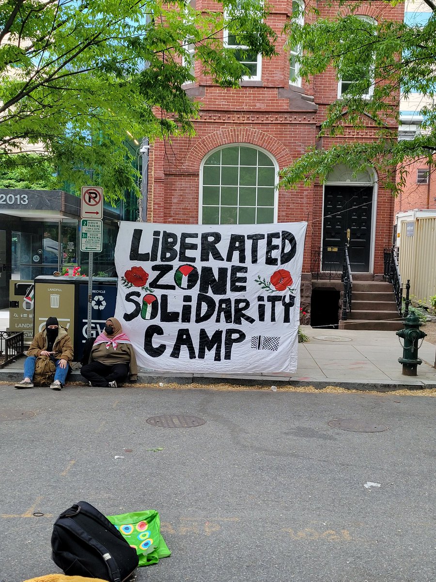 A quiet morning at #GazaSolidarityEncampment in downtown DC @DannyPostel @im_PULSE