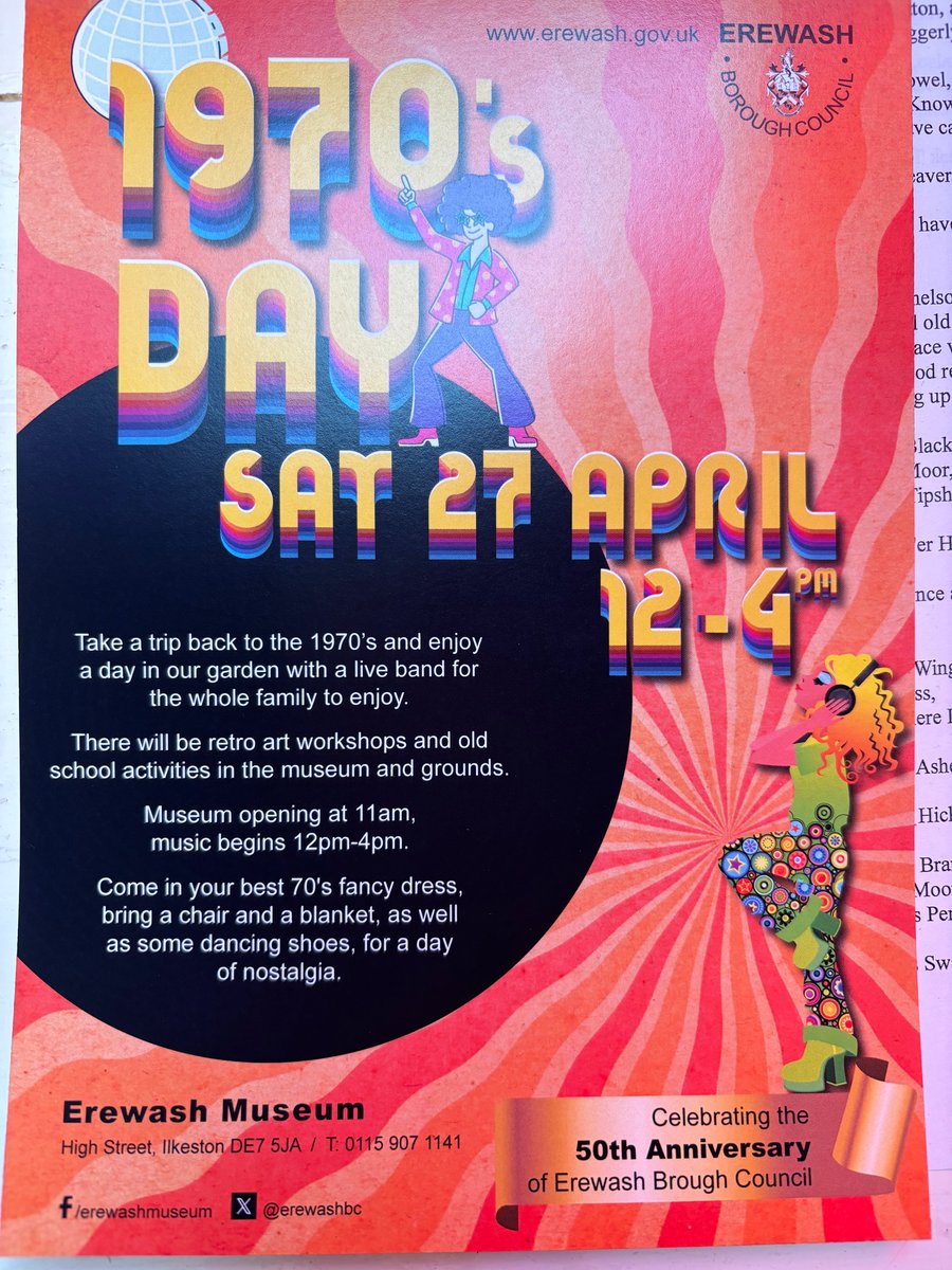 On patrol today PCSOs Mather and McCormack came across a 70s event at Erewash Museum. Live music and lots of activities for all age groups all free of charge. Finishes at 4pm so plenty of time to have a look round!