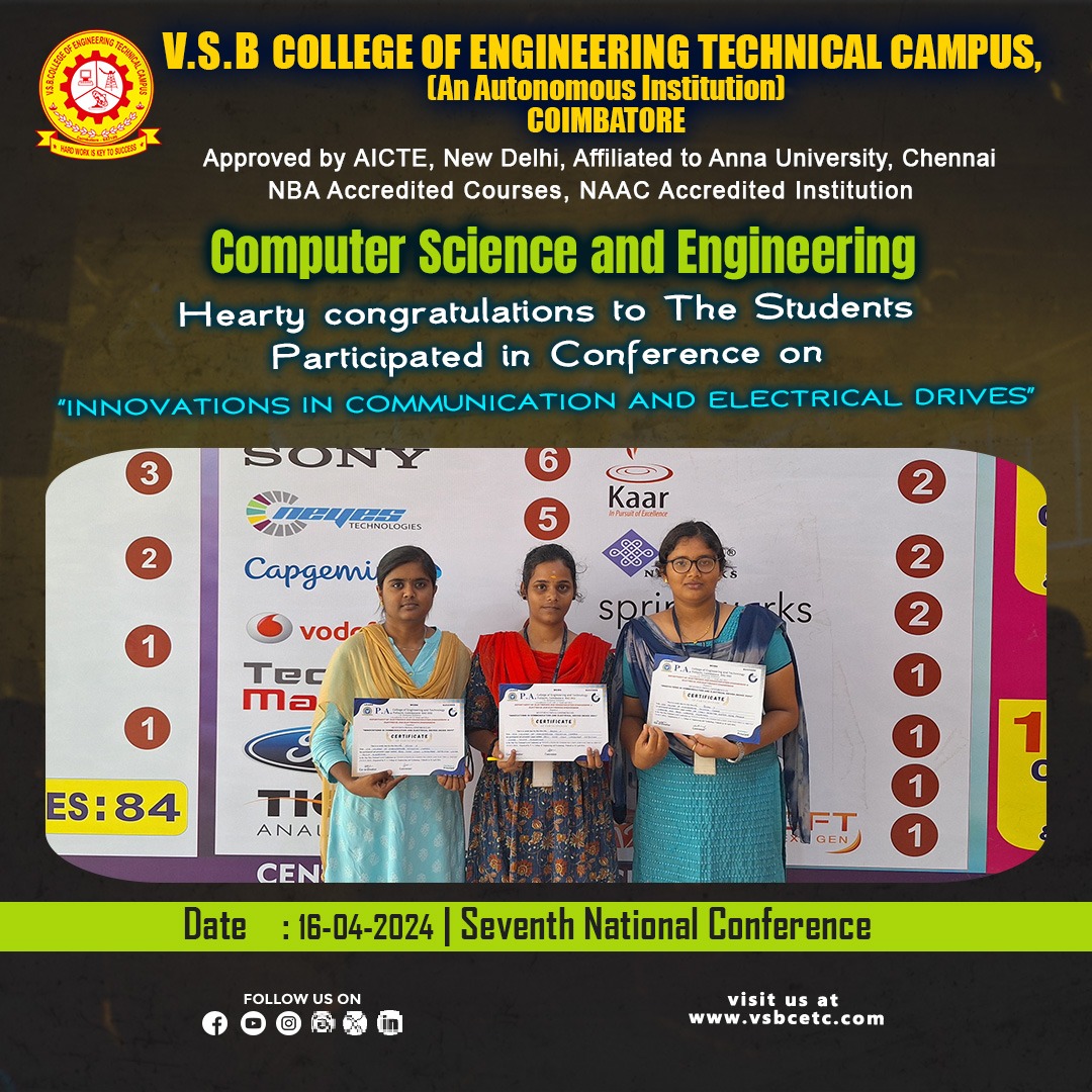 #Nationalconference #participated #congratulations #Seventhnationalconference #coimbatore #vsbcetc #vsbian #cse #2024