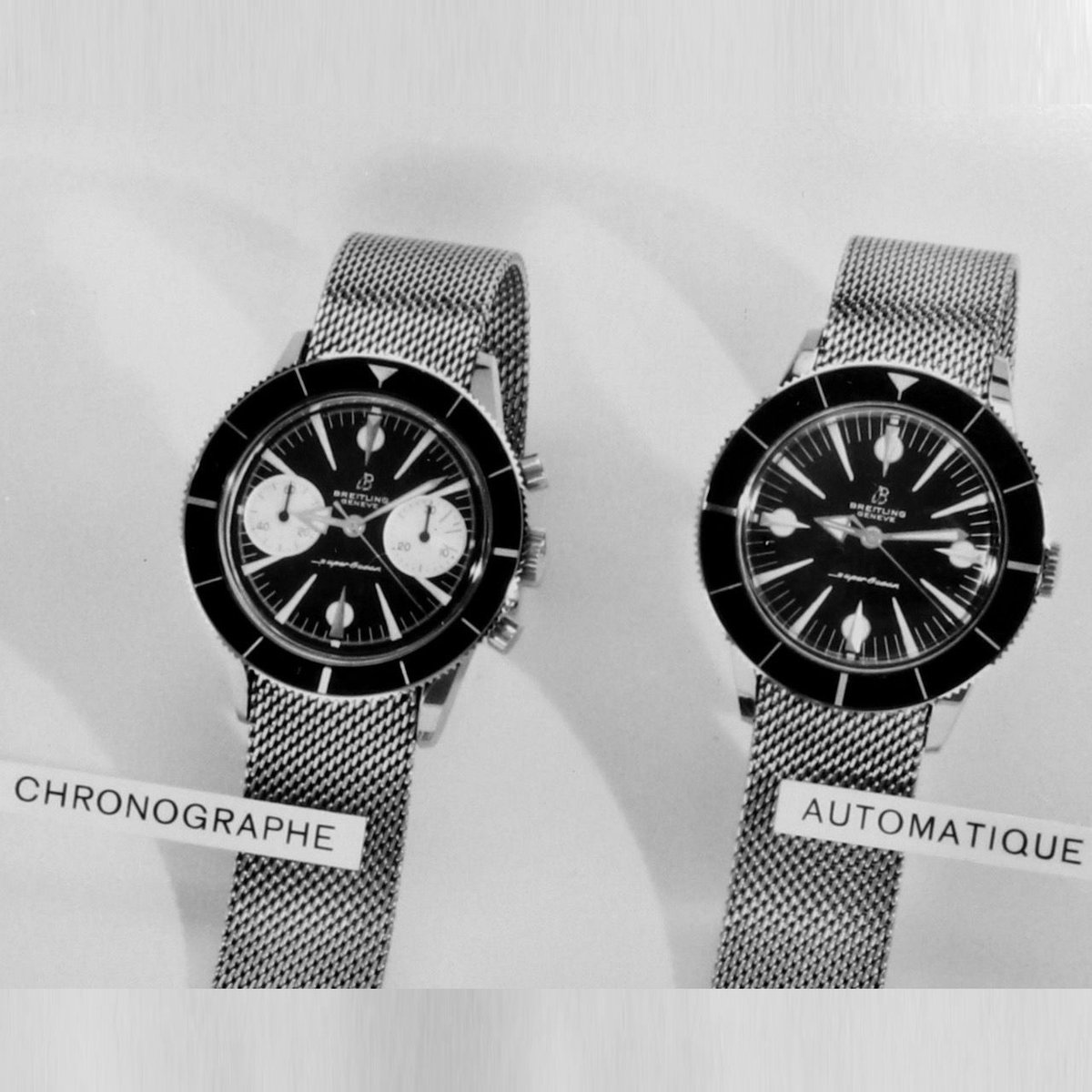 GrailWatch's tweet photo. #OnThisDay April 27, 1957: Breitling introduces the Superocean at the Swiss Industries Fair in Basel @Breitling #BaselWorld https://t.co/Sukb1ZdwVy