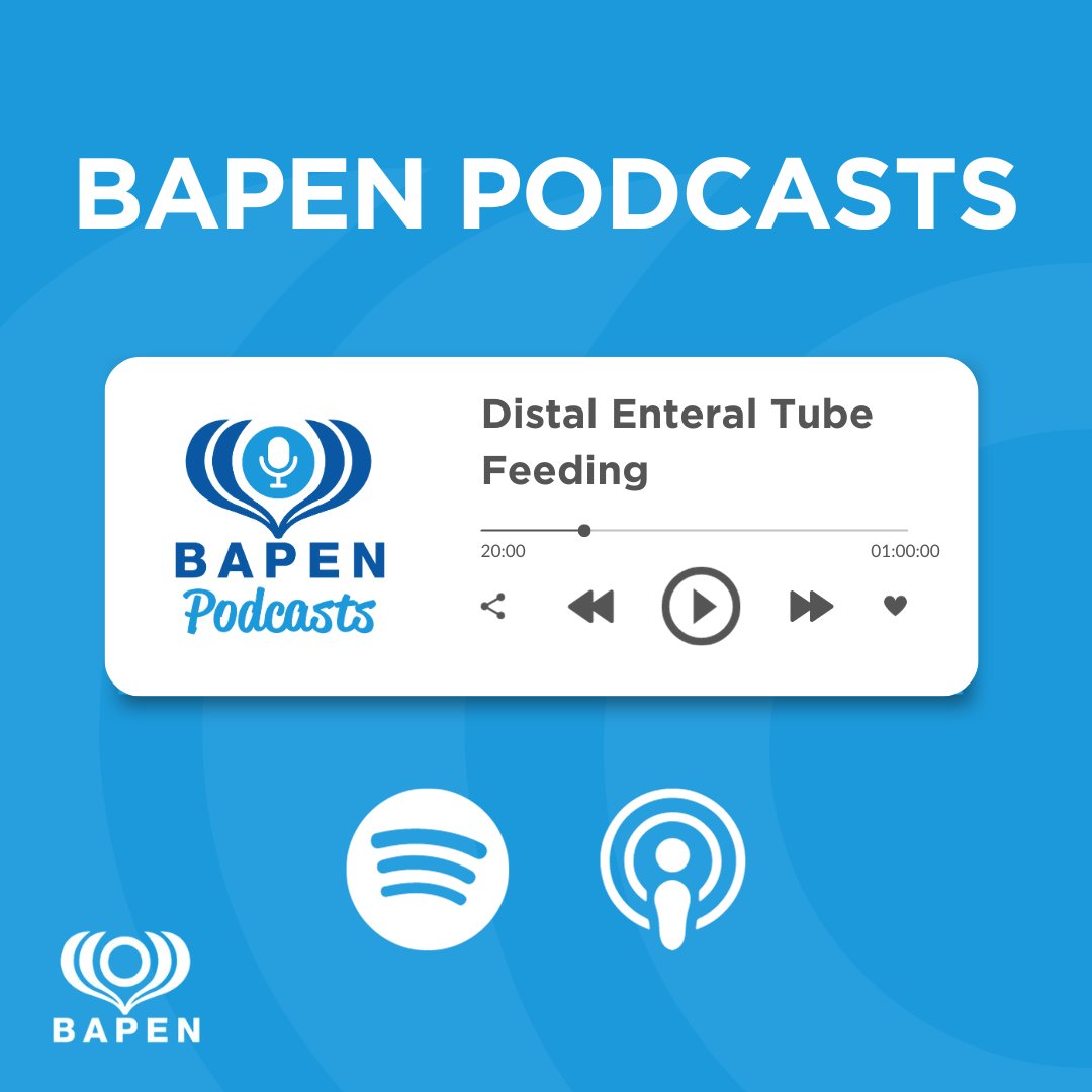 Have you listened to BAPEN's podcast? Tune in to hear from nutrition experts on managing stomas, refeeding syndrome and distal enteral tube feeding. Access all episodes on our website: bit.ly/3O7wp6M