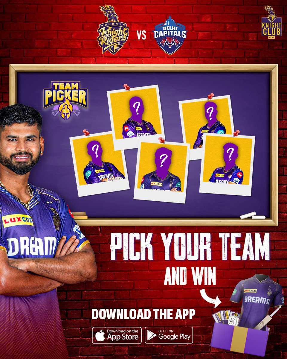 Will the run-fest at the Eden Gardens continue? Pick your team and stand a chance to win signed merchandise 💜 Visit the Knight Club app 📲 🔗 - tinyurl.com/389f3tz7