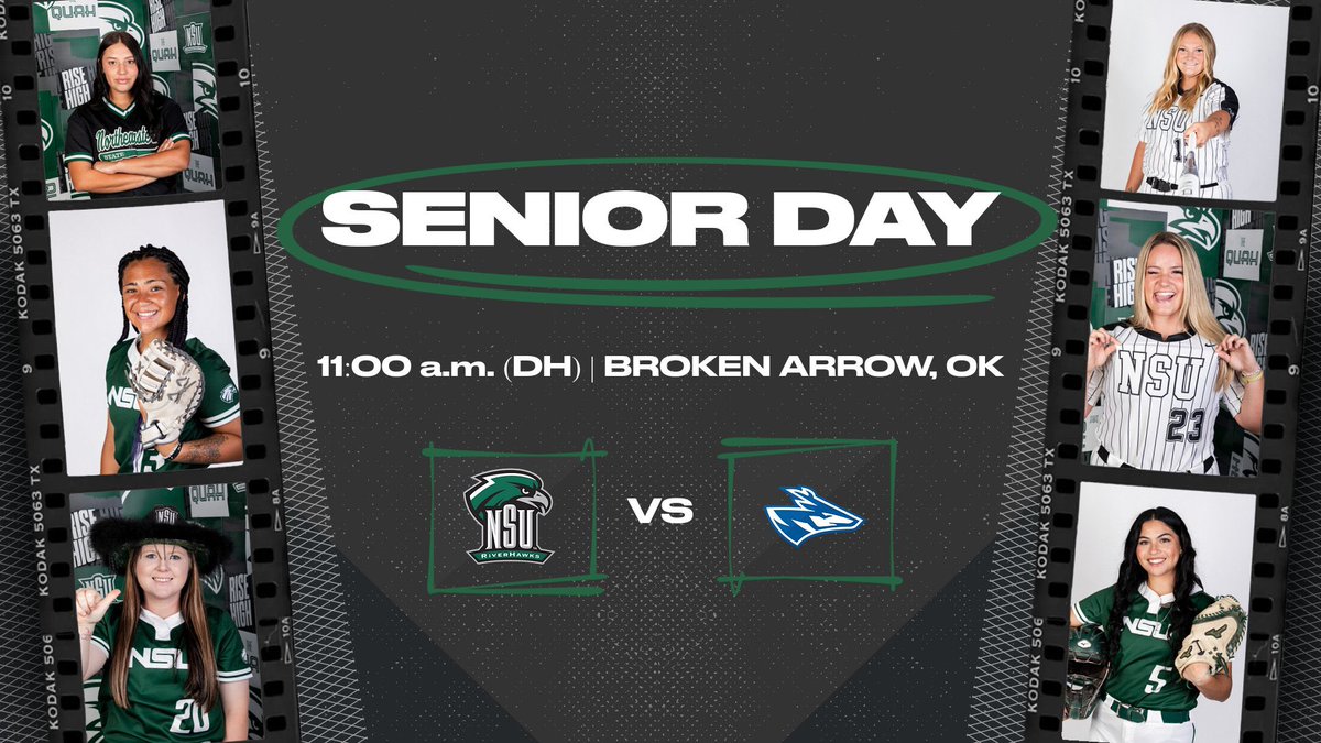 .@RiverHawksSB closes its season out with Nebraska-Kearney for Senior Day. 

🚨Today’s games will be played at Broken Arrow HS.🚨

Follow Live - GoRiverHawksGo.com/coverage

#TeamNSU // #RiseHigh