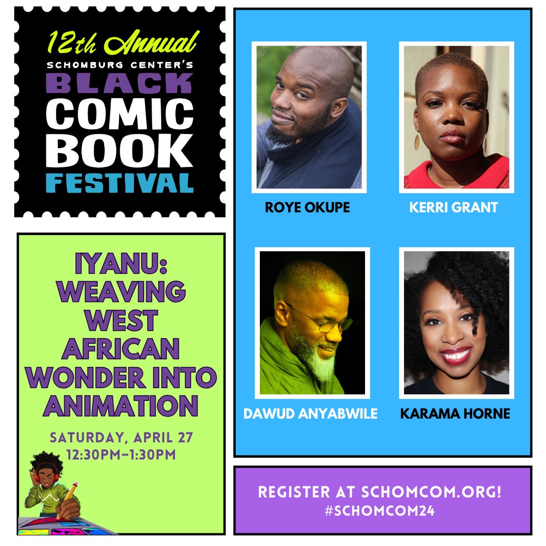 TODAY! Join us at @SchomburgCenter at 12:30pm for an exclusive sneak peek at #IYANU at #Schomcom! schomcom.org #animation #lionforgeent #youneekstudios