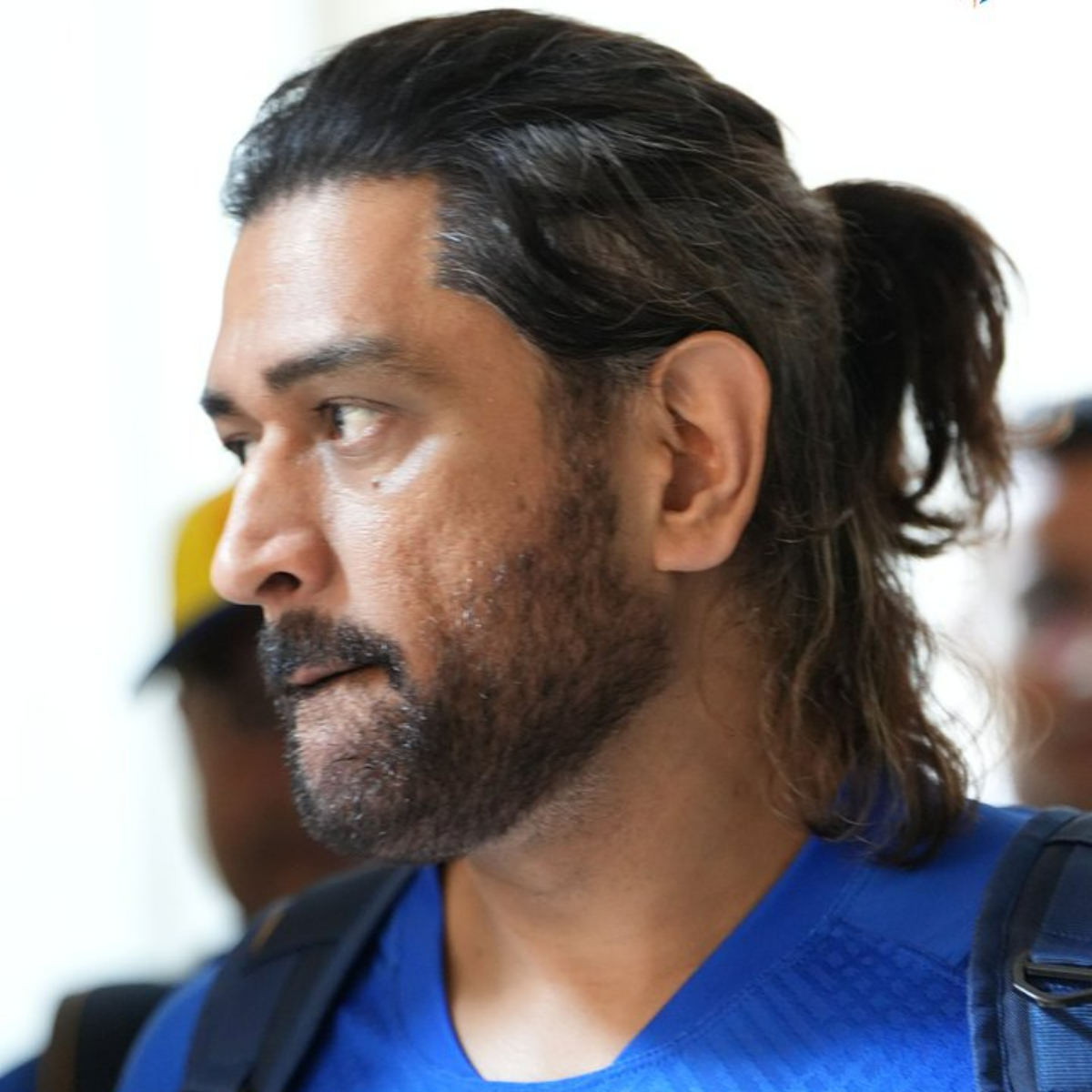 MS Dhoni sporting a new look! 📸: CSK