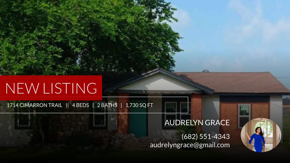 📍 New Listing 📍 Take a look at this fantastic new property that just hit the market located at 1714 Cimarron Trail in Wichita Falls. Reach out here or at (682) 551-4343 for more information

"Ask Audre!"
#dfwListings #dfwHomes #d... homeforsale.at/1714_CIMARRON_…