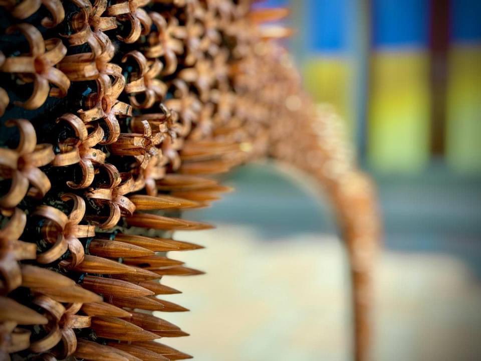 A new art object by Odesa sculpture Mikhail Reva installed in front of #Odesa City Council. A glasses frame is decorated with bullets russians shot at Ukrainians. The work is called “Epiphany” but can also be translated as “Insight” and “Eye-opener”. /photos by Ivan Liptuga/