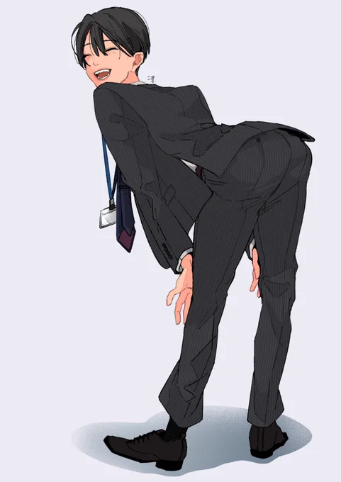 清楚系リーマンのおしり。#創作男子 #落書き 