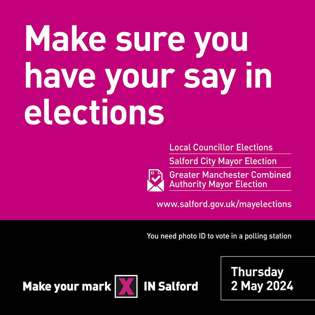 We’re counting down to polling day on Thursday. Don’t forget to vote in the mayoral & local elections. You need photo ID to vote at a polling station. Need help finding it or more info. See URL in graphic for more info.