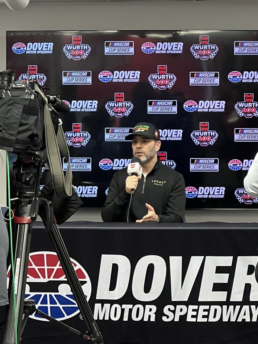 “It's great to be back here at Dover, it's a different environment these days, and I have a lot to learn with this new car and how to drive it here.' @JimmieJohnson at @MonsterMile