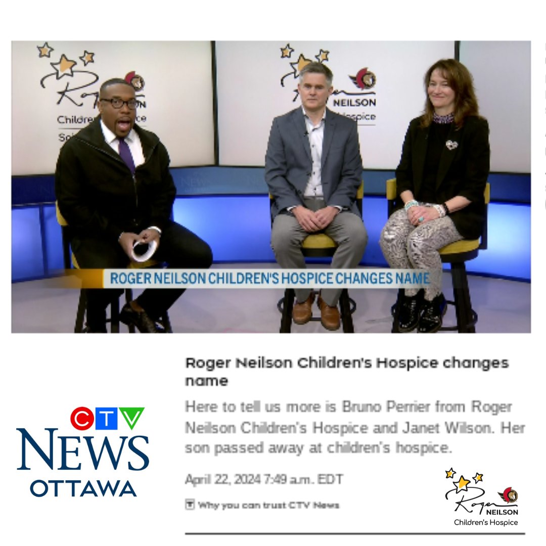📺  RNCH in the news! Bruno Perrier & Janet Wilson, who experienced our care firsthand when she lost her son Patrick, were on CTV Morning Live Ottawa discussing our name change.  ottawa.ctvnews.ca/video/c2908314… 💖

#RogerNeilsonChildrensHospice #NameChange @CTVOttMornLive