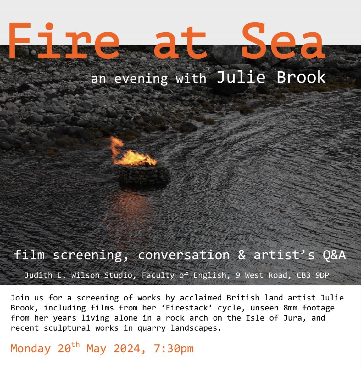 Excited to welcome the wonderful Julie Brook to Cambridge next month. All welcome! Tickets are free: bit.ly/49U3Fqc