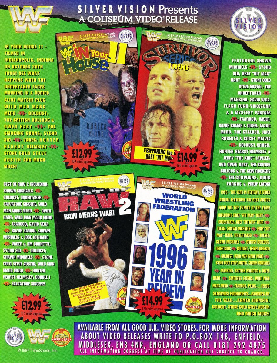 Four great new WWF releases! 📼 #WWERaw #WWF #Wrestling #InYourHouse #SurvivorSeries