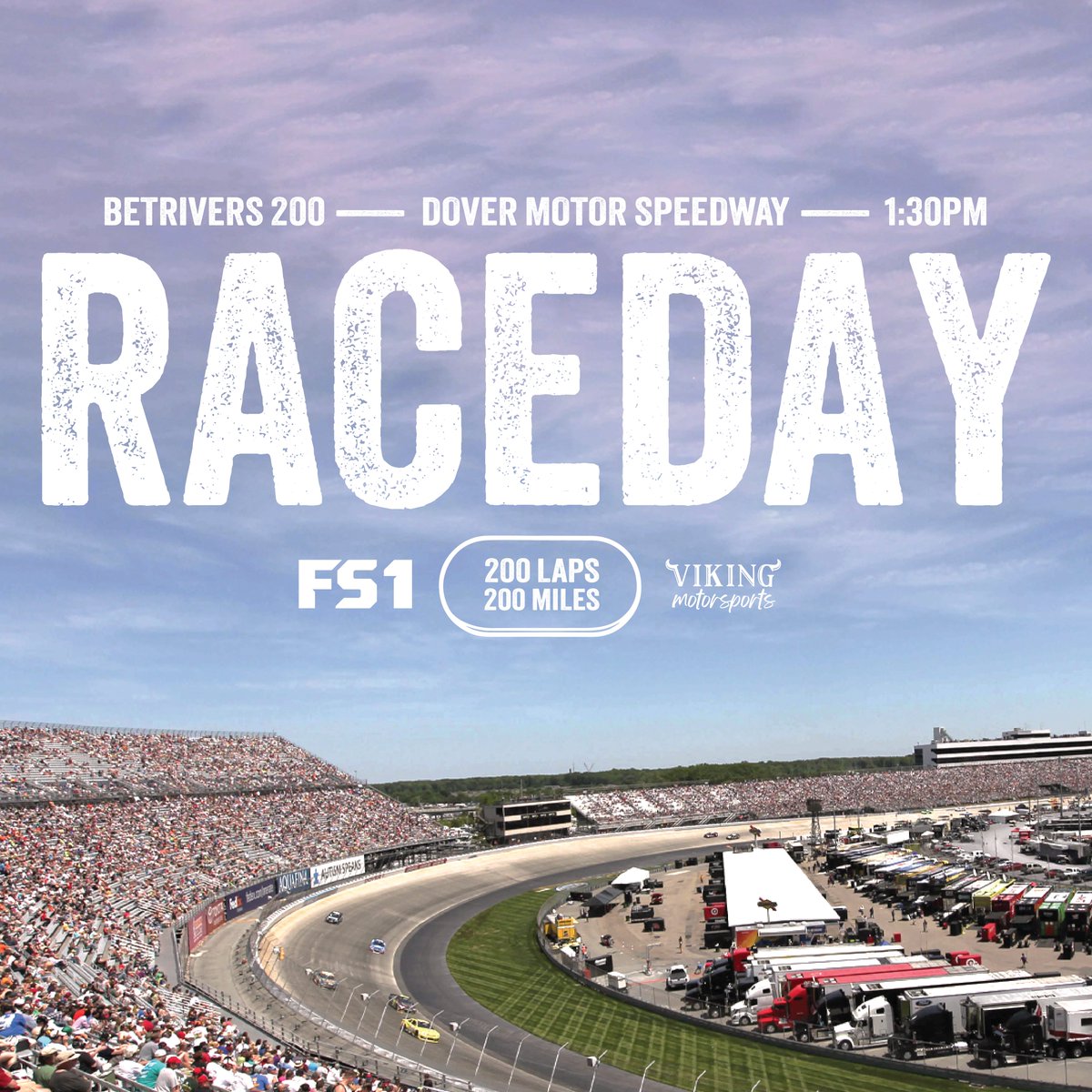It's race day here in Dover! Tune in at 1:30 PM to watch us tackle the Monster Mile 🏁🪨 #Dover #BetRivers200 #MonsterMile #NASCAR #Xfinityseries #VikingMotorsports #fordperformance