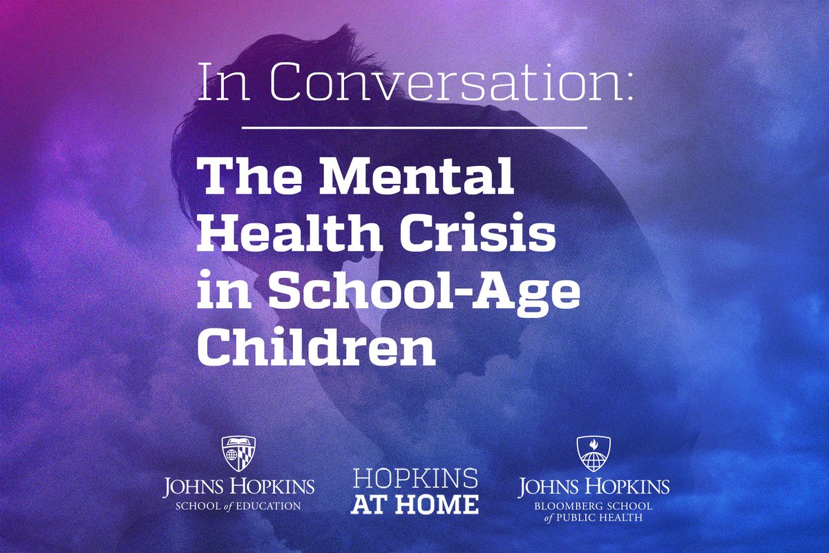 JHU School of Education (@jhueducation) on Twitter photo Join us for a conversation on America's school-age mental health crisis. <a href="/JohnsHopkins/">Johns Hopkins University</a> presents 'In Conversation', hosted by <a href="/educationdean/">Christopher Morphew</a> with public health and education policy experts <a href="/EPasPhD/">Elise Pas</a> & <a href="/jodes39/">Jodi Miller</a>.
Live Broadcast with Q&A: May 7, 5:30 p.m. ET
bit.ly/3Jy9sqG Join us for a conversation on America's school-age mental health crisis. <a href="/JohnsHopkins/">Johns Hopkins University</a> presents 'In Conversation', hosted by <a href="/educationdean/">Christopher Morphew</a> with public health and education policy experts <a href="/EPasPhD/">Elise Pas</a> & <a href="/jodes39/">Jodi Miller</a>.
Live Broadcast with Q&A: May 7, 5:30 p.m. ET
bit.ly/3Jy9sqG