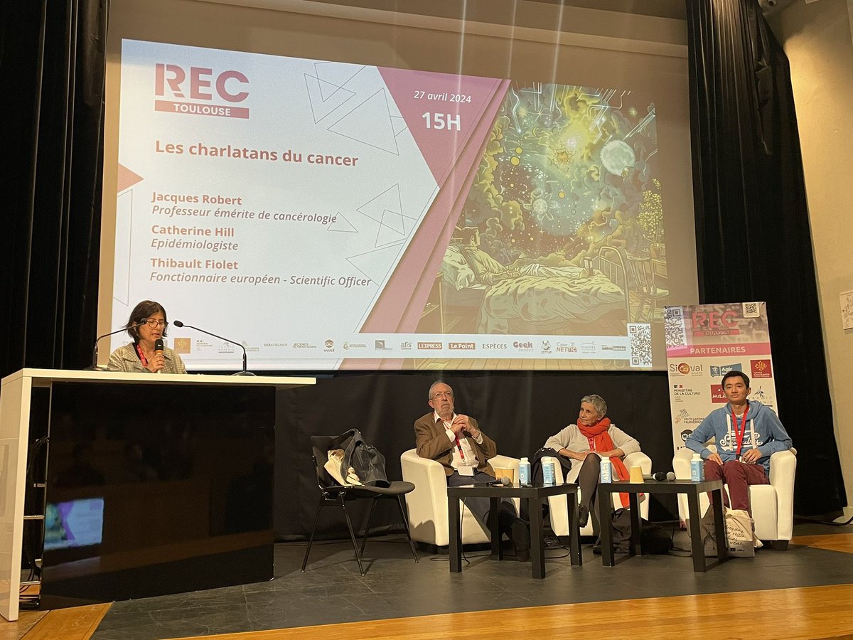 gcabanac's tweet photo. [🇫🇷] Le panel qui lutte contre « les charlatans du cancer » aux #RECTLSE24 https://t.co/HiODIk72M4 HT @RECtlse CC @Institut_cancer @GustaveRoussy https://t.co/Fa1NSRlqAo