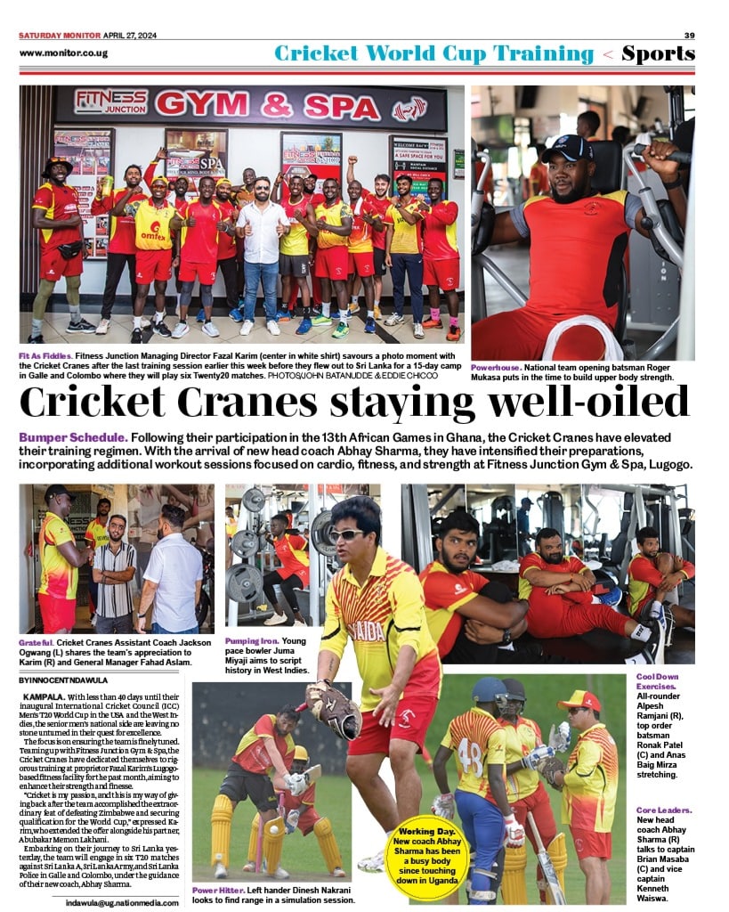 It was an Honour to be a part of your Fitness Journey Towards the T20 World Cup <a href="/CricketUganda/">Cricket Uganda</a>

Humbled, <a href="/DailyMonitor/">Daily Monitor</a>

#ugandacricket #cricket 
#ugandacricketXTheFitnessGuru
