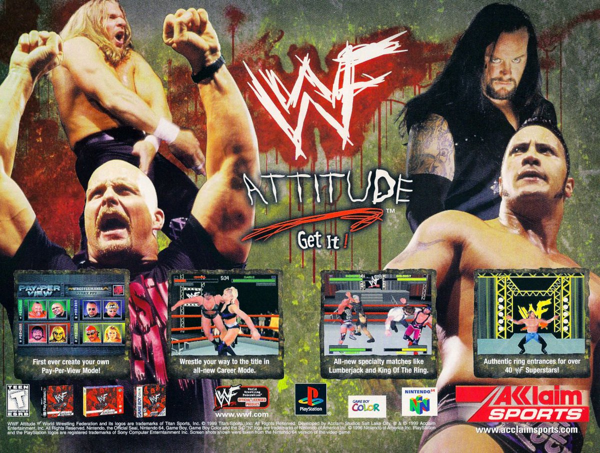 WWF Attitude! Get it! 🎮 #WWF #WWE #Wrestling #WWFAttitude #TripleH #SteveAustin #TheRock #Undertaker
