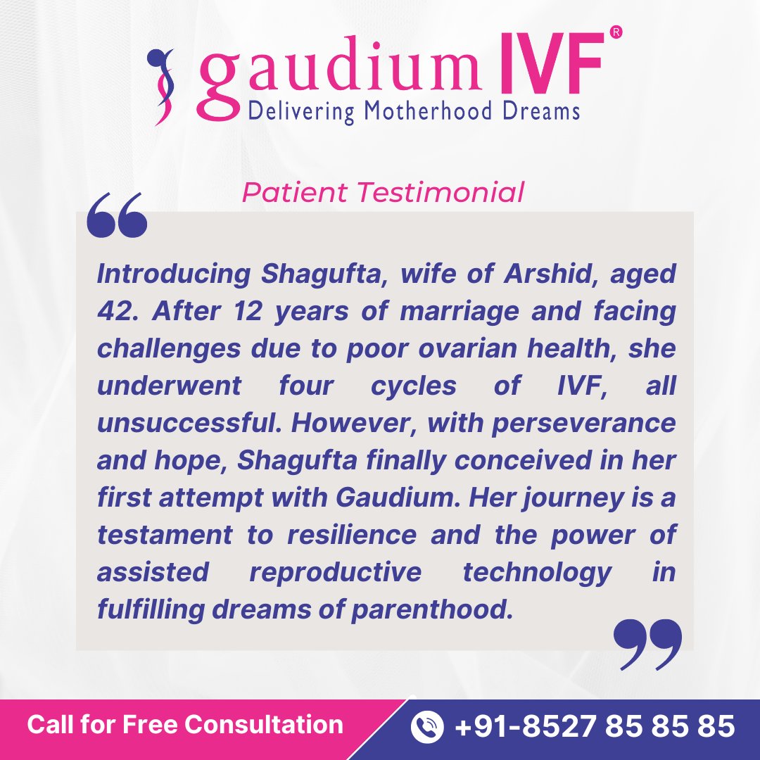 In our journey to parenthood, gratitude intertwines with compassionate guidance, lighting the way at Gaudium IVF.

#patienttestimonial #ivfcentre #fertilityjourney #patientfeedback #happypatients #fertilityclinic #thankful #ivftreatment #parenthood #gaudiumivf